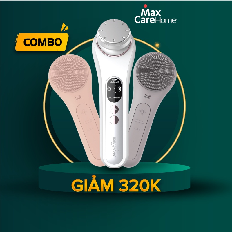 [Combo giảm 320K] Máy đẩy tinh chất ion nóng lạnh Max888PRO + Máy rửa mặt Maxcare Max999 (Ưu đãi tháng 12)