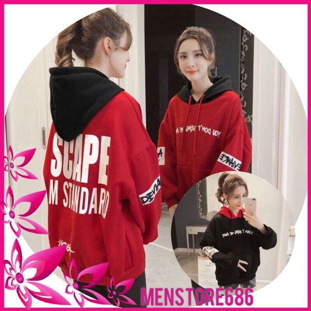 Áo khoác nỉ hoodie escape free sz dưới 60kg- ảnh thật