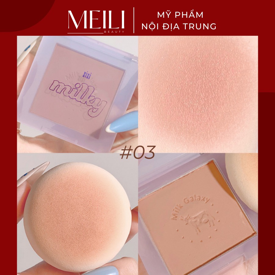 Phấn Má Hồng Dạng Nén Milky Mịn Nhẹ Tự Nhiên Lên Màu Chuẩn Giữ Màu Lâu Trôi - Meili Beauty