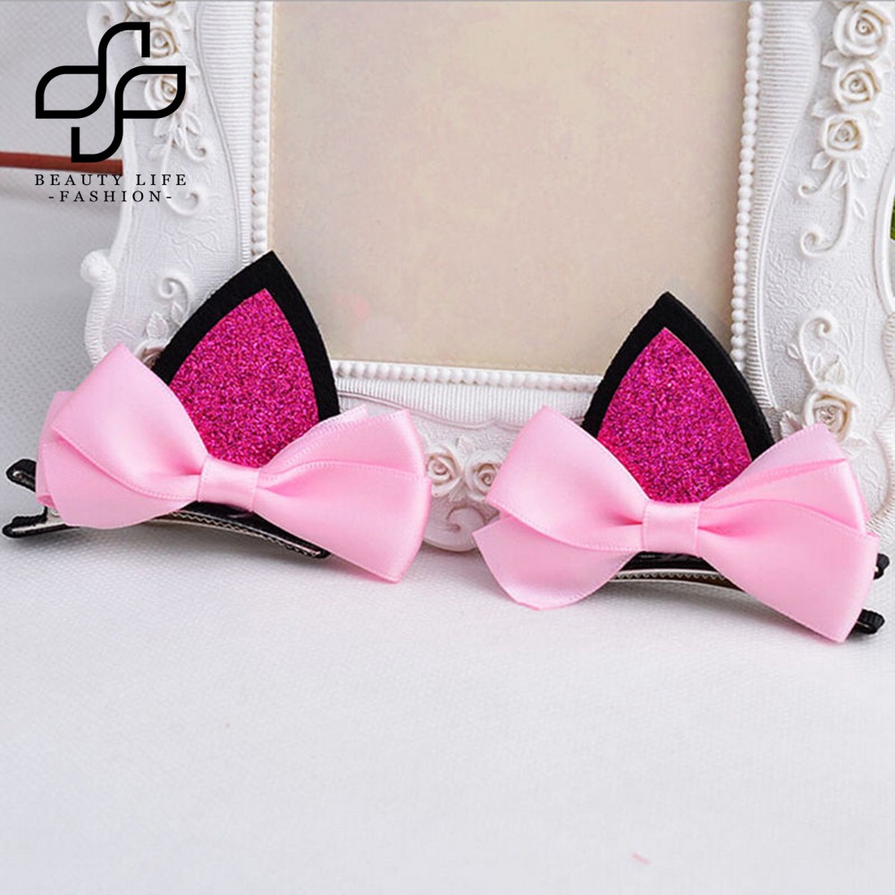Set 2 Kẹp Tóc Tai Mèo Cho Bé Gái