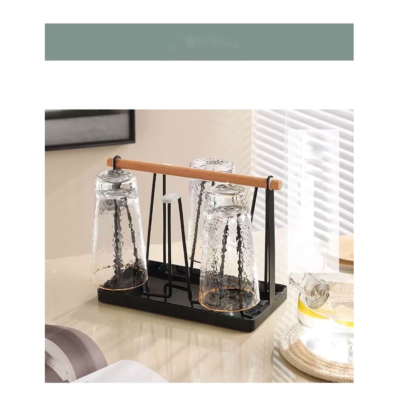 Khay Úp Ly Sắt Sang Trọng Kèm Khay Đựng