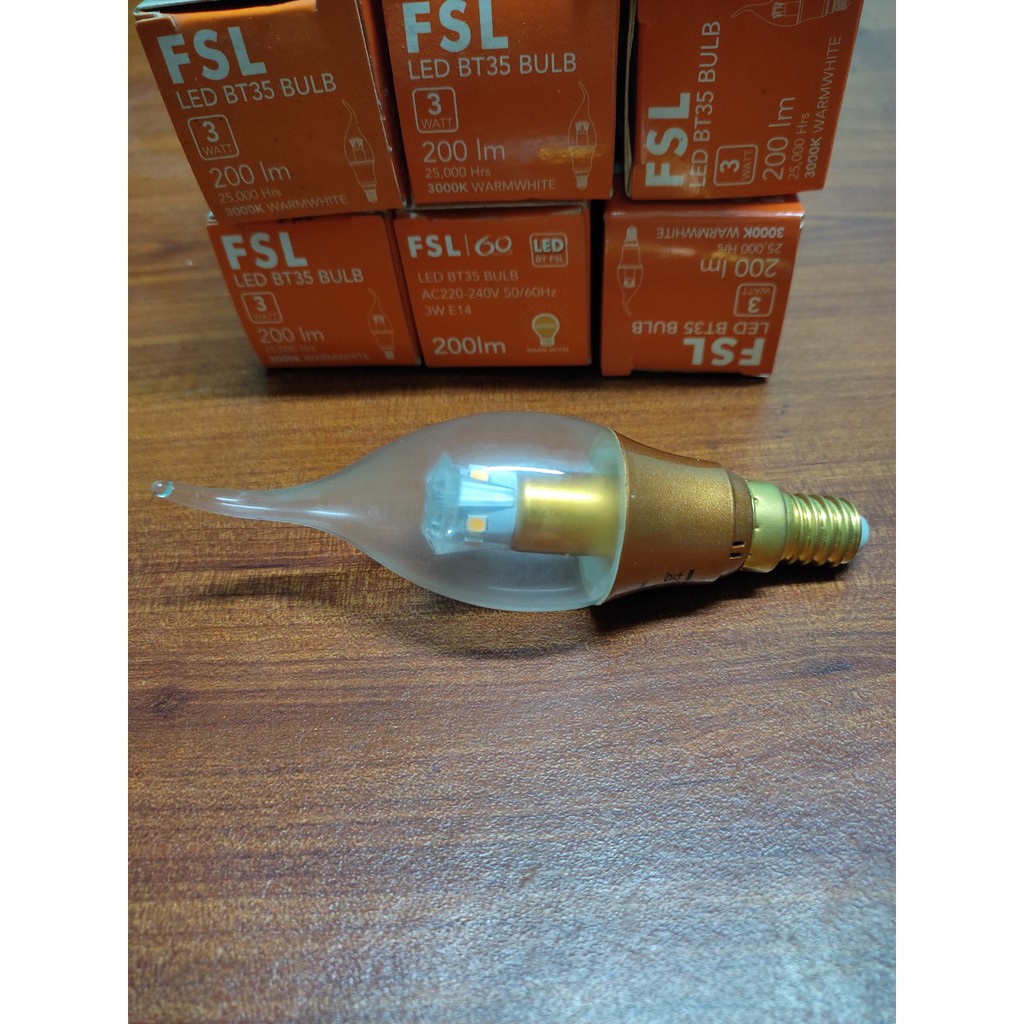Bóng đèn led bóng đèn nến E14 BT35 3W FSL ánh sáng vàng dùng cho trang trí/hàng chính hãng