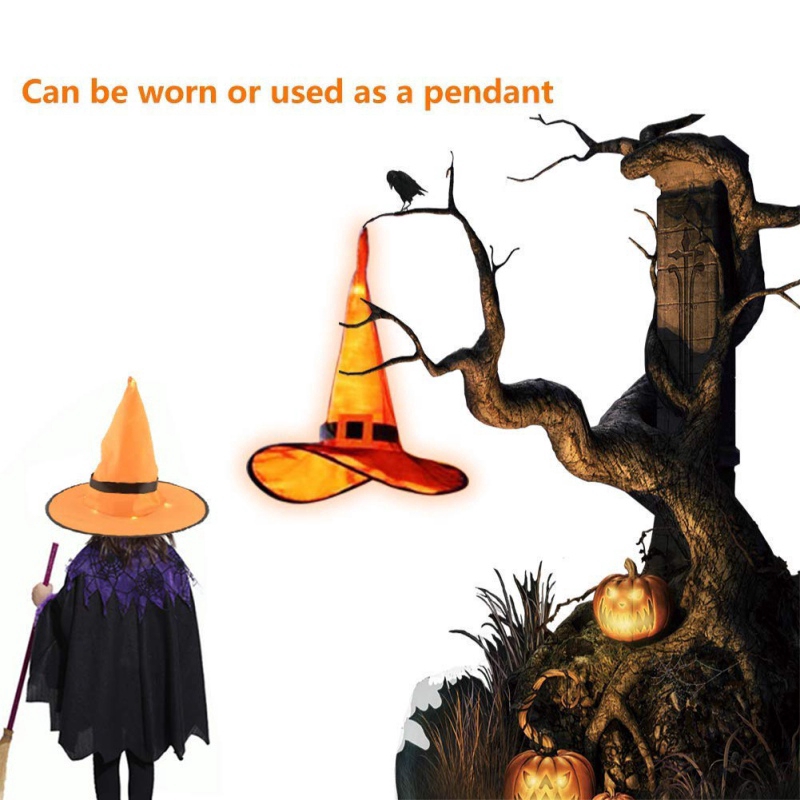 Đèn LED trang trí Halloween hình mũ phù thủy