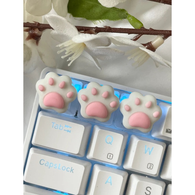 Keycap Lẻ Chân Mèo Đáng Yêu Phô Mai Que Nút Bàn Phím Cơ
