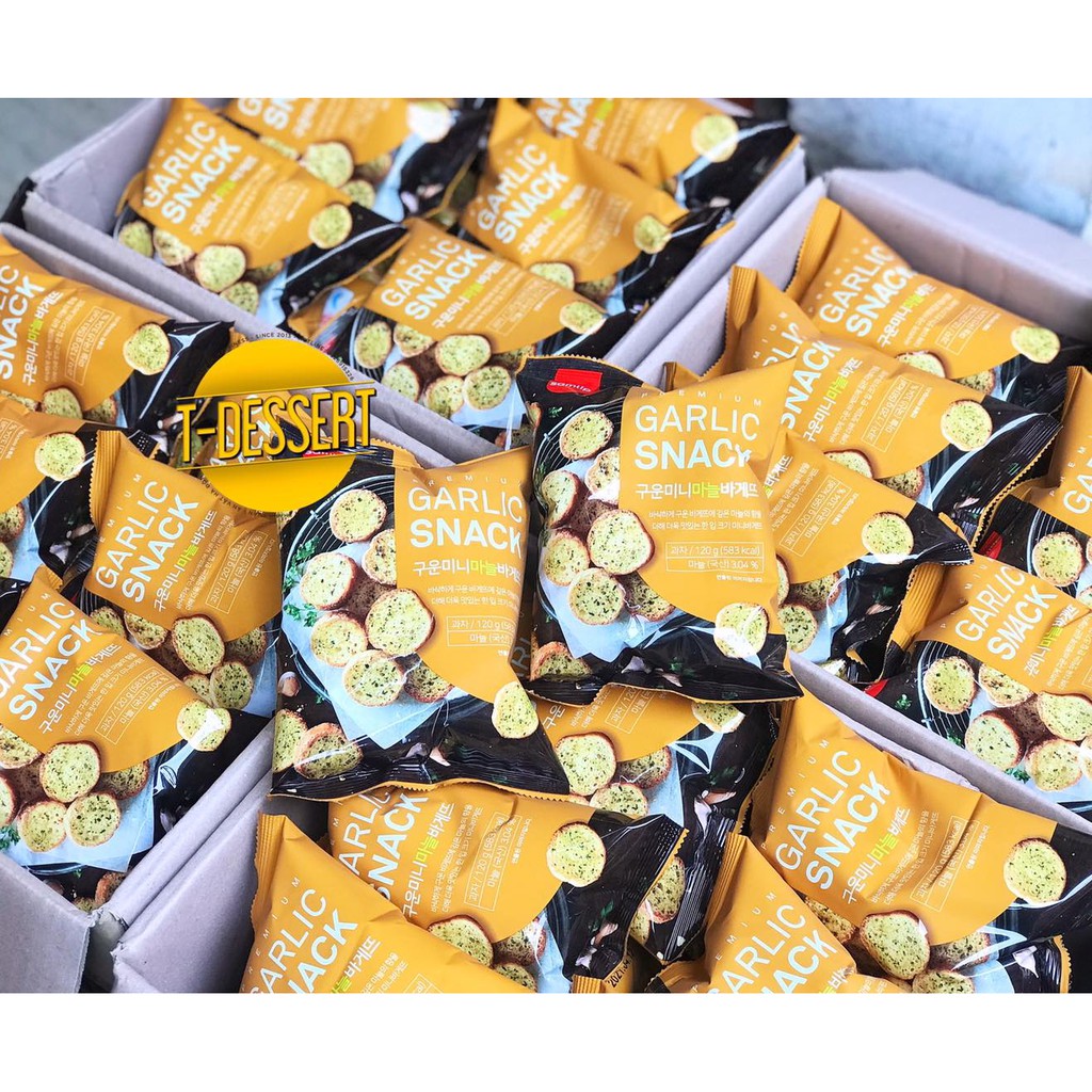 BÁNH MỲ BƠ TỎI HÀN QUỐC 120G  | Ăn vặt Hà Nội | TDessert15k