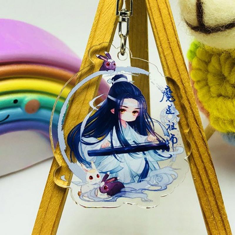 ( Mica trong acrylic ) Móc khóa Ma Đạo Tổ Sư Lam Vong Cơ Ngụy Vô Tiện ver tròn in hình anime chibi