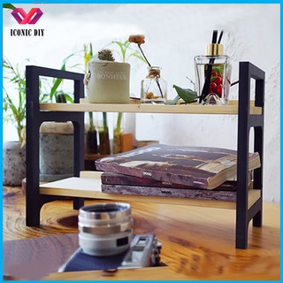 Kệ đựng gia vị mini đa năng 2 tầng  trang trí phòng bếp ICONIC