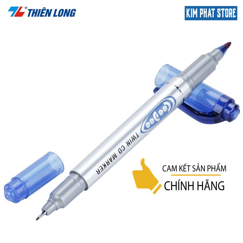 Bút dạ kính, bút lông dầu 2 đầu nét nhỏ Thiên Long PM04