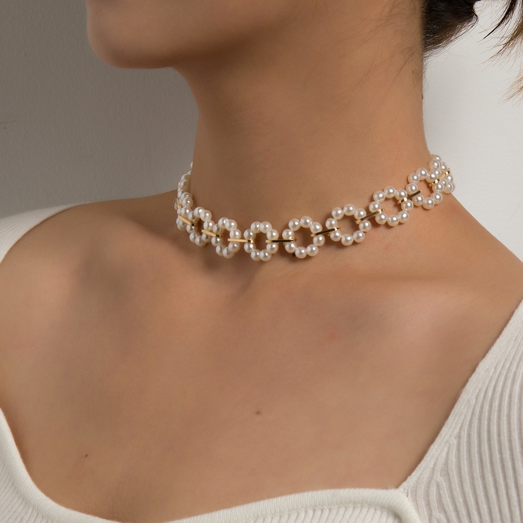 (0291) Vòng Cổ Choker Hoa Ngọc Sang Trọng Nữ Tính Phong Cách Hàn Quốc
