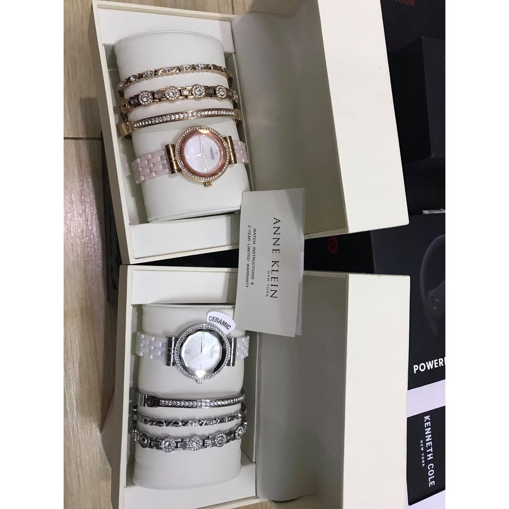 Đồng hồ Nữ Anne Klein dây Ceramic  - Đính kim cương