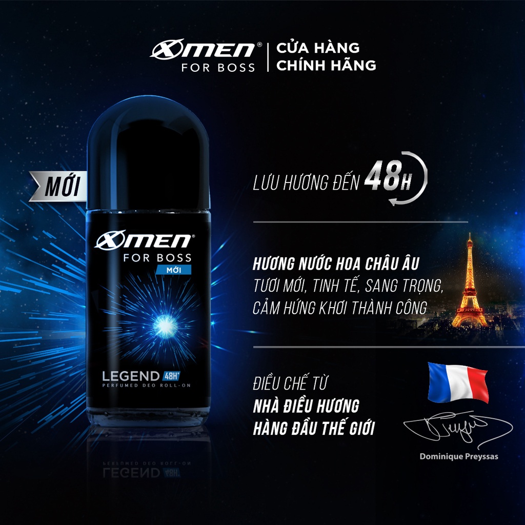 Lăn khử mùi X-Men For Boss Legend - 50ml