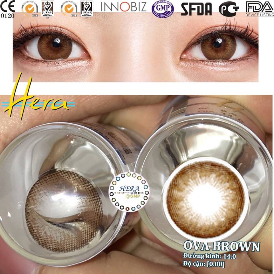 Lens nâu tự nhiên 0 độ- 14.0mm (OVA BROWN)