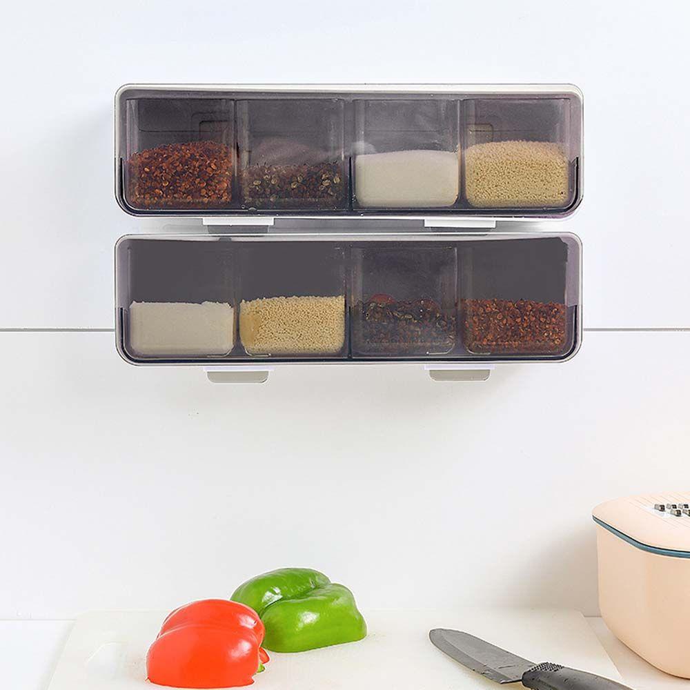 Hộp Đựng Gia Vị Nhiều Ngăn Kèm Muỗng Thanh Lịch