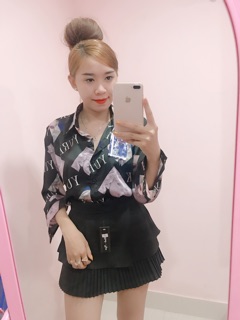 Áo phi lụa hoạ tiết 130k