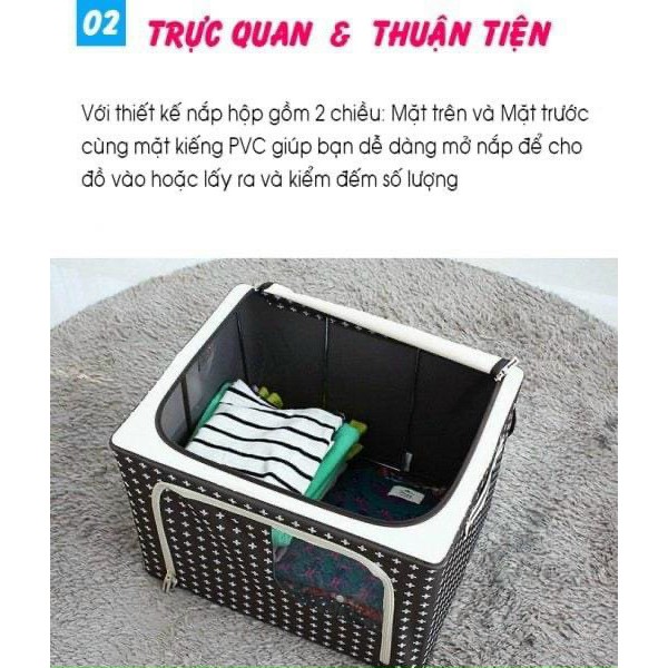 Túi Vải Khung Thép Đựng Chăn Màn Quần Áo Gấp Gọn Tiện Lợi