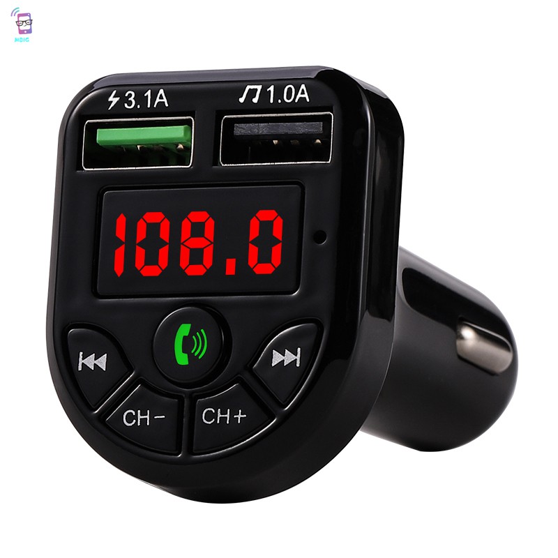 MG Car FM Transmitter Bluetooth MP3 Audio Player Handsfree Car Kit Dual USB Charger @vn