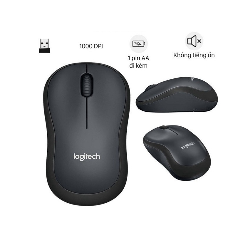 Chuột không dây Logitech M221 Silent Plus , giảm ồn Silent - Chính Hãng