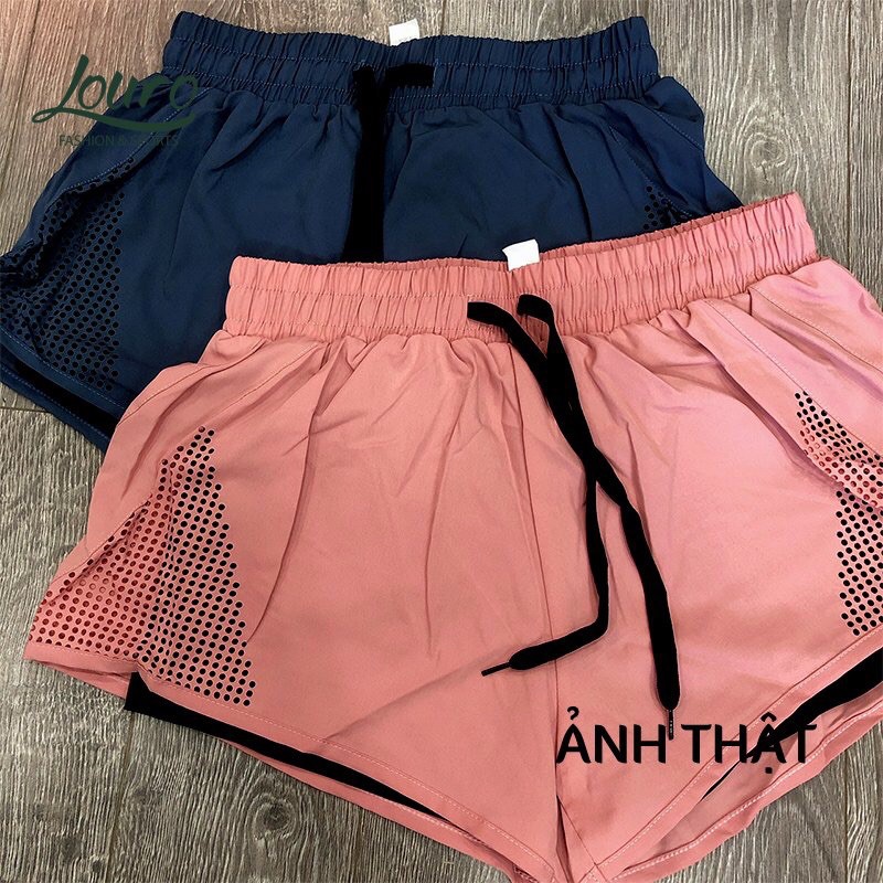 Quần short nữ 2 lớp Louro QF26🔥CÓ ẢNH THẬT🔥, kiểu quần tập yoga, gym, zumba, thông thoáng, co giãn 4 chiều