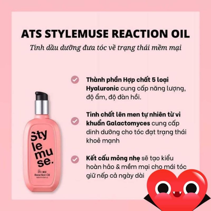 Tinh dầu dưỡng tóc ATS Stylemuse Reaction oil 120ml