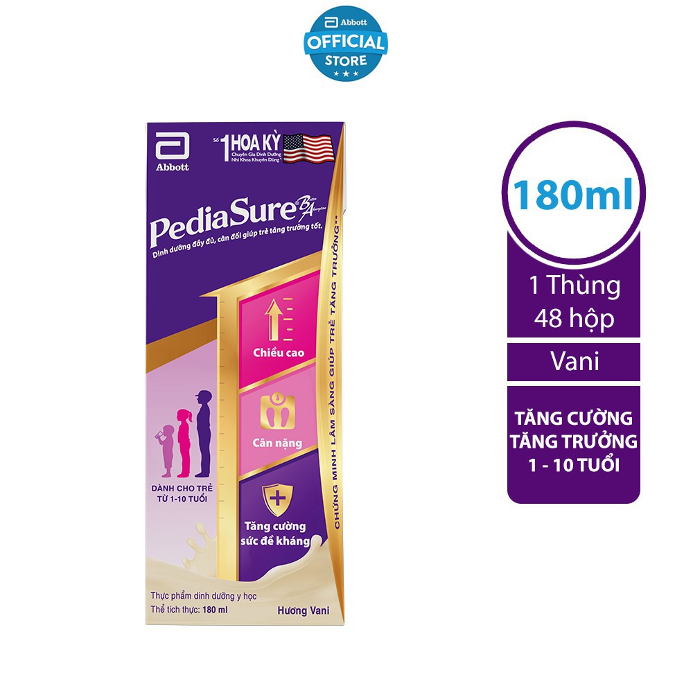 [Lốc 4 Hộp] Sữa Pediasure Hộp Giấy 110ml/180ml Cho Trẻ Nhẹ Cân, Thấp Còi