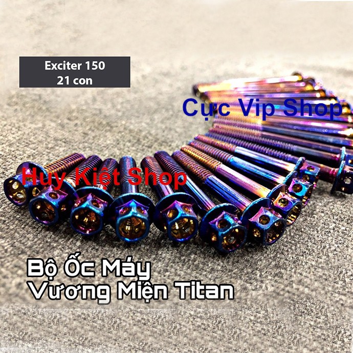 Exciter 150 - Bộ Ốc Máy Vương Miện Titan Gắn FULL Lốc Máy Exciter150
