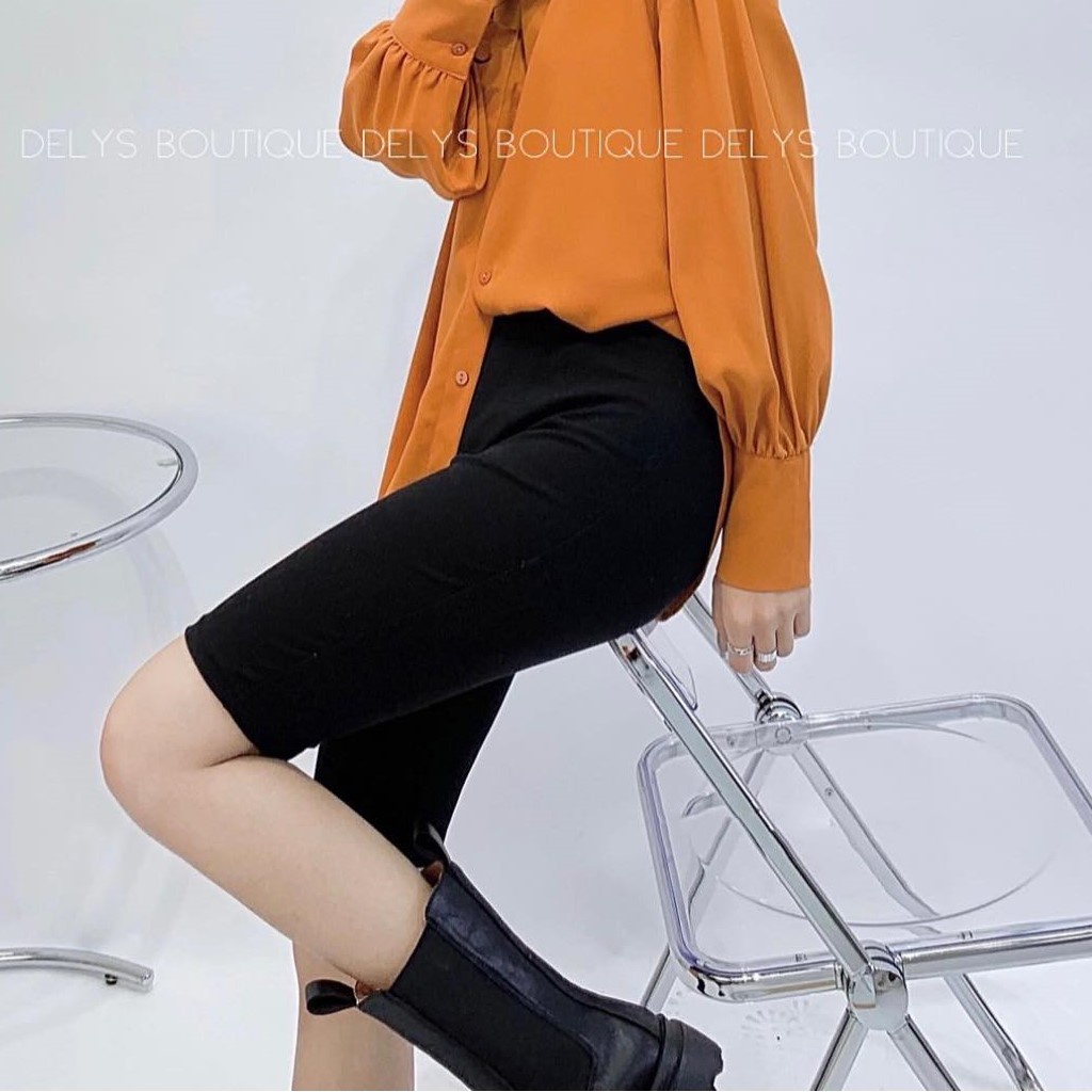 Quần legging lửng nữ Delys siêu co giãn 2 màu đen và xám lông chuột