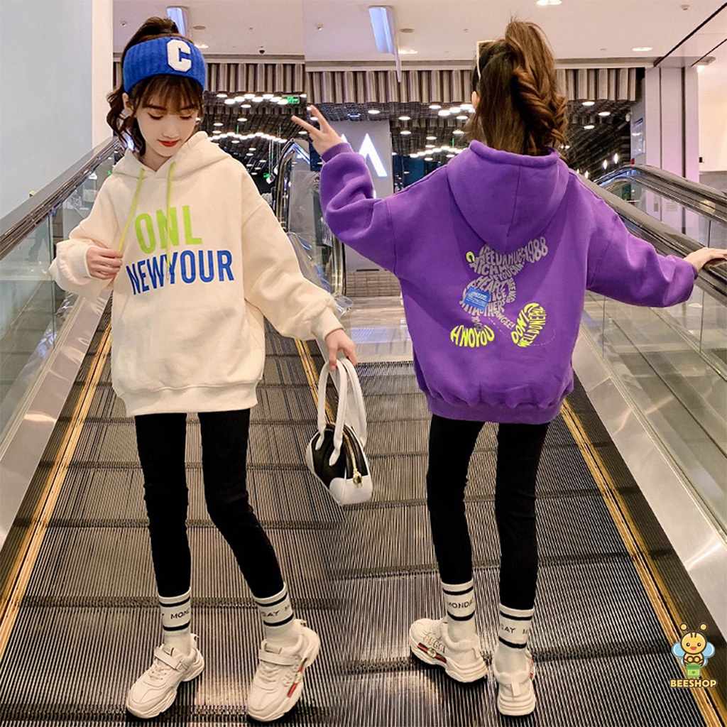 Bộ đồ thu đông cho bé gái size đại Set áo nỉ bông kèm quần legging BEESHOP D21123