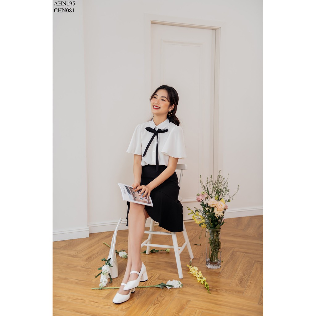 [Mã WASKT304 giảm 15% tối đa 30K đơn 99K] TIIN STORE Sơ mi cổ đức ve tròn cánh tiên nơ cổ by Tiin | BigBuy360 - bigbuy360.vn