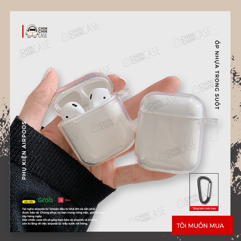 Case Vỏ Bao Airpods Đựng Tai Nghe Airpod 1 2 Nhựa Dẻo Trong Suốt - Chin Chin Shop