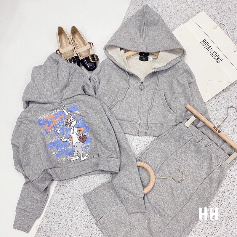 Set NỈ XÁM ÁO CRT+ CV SẺ