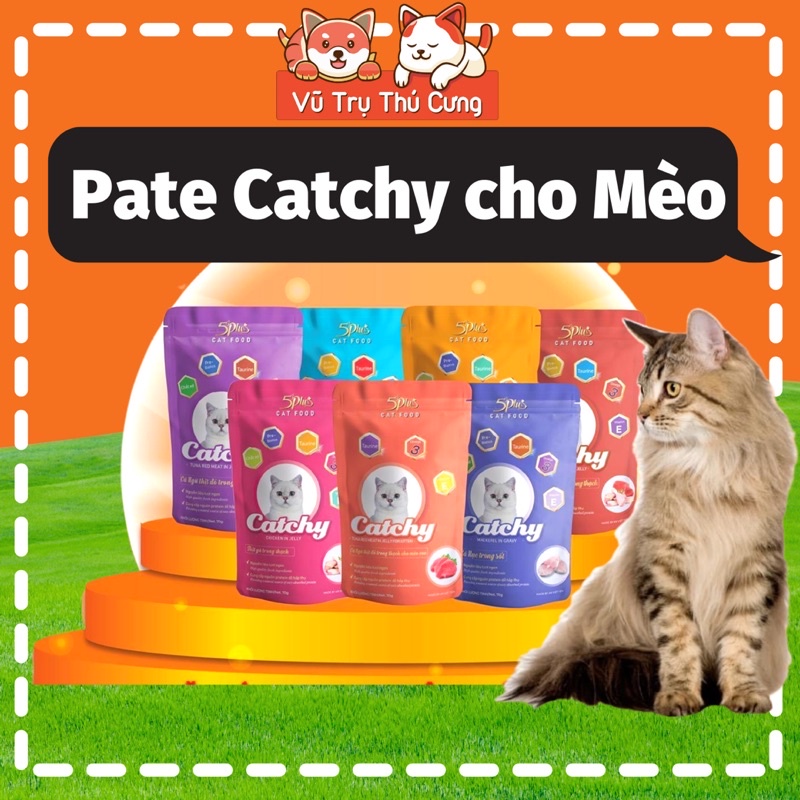 Pate 5Plus Catchy cho Mèo 70g vị Cá ngừ