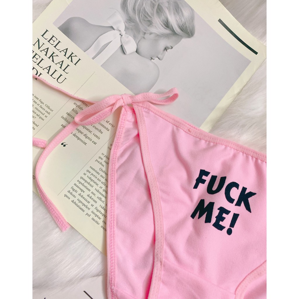 Sẵn hàng - Che tên sản phẩm - -Quần Lót Cotton Cột Dây FUCKME - CAMLUU99