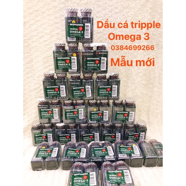 Combo 2 lọ Dầu Cá Omega3 Tripple  Biopharma  Nauy  - Hôp 144 Viên