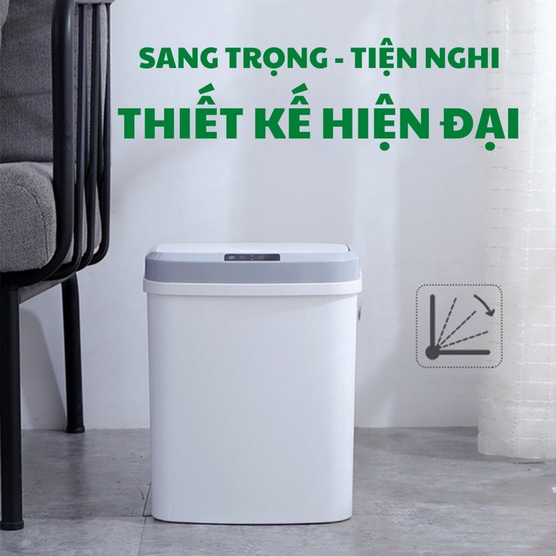 Thùng Rác Cảm Ứng Thông Minh Có Nắp Đóng Mở Tự Động Thùng Rác Cao Cấp (16L &amp; 14L) Loại Cắm Sạc Hiện Đại(HNS2)