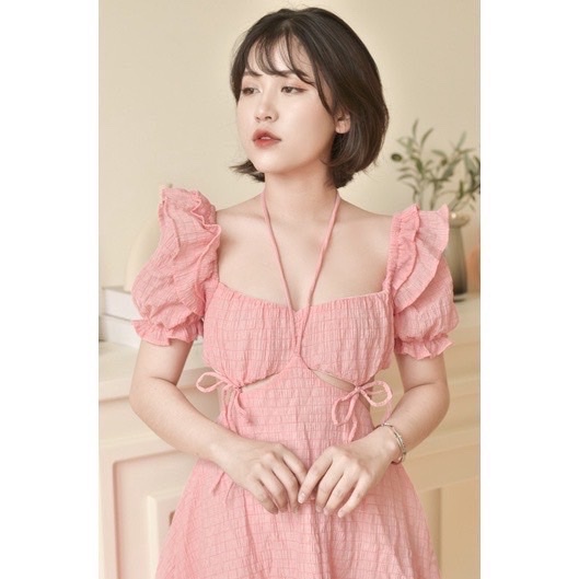 Set đồ nữ mini đi biển đi tiệc hở lưng bo chum phía sau sang chảnh cá tính xinh đẹp