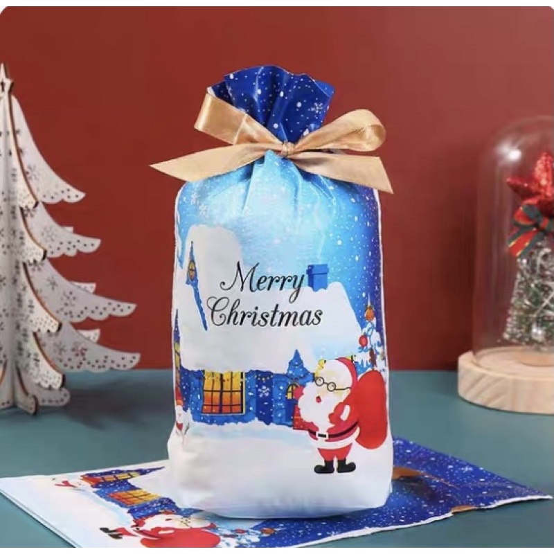 Túi rút dây đựng bánh kẹo nhiều mẫu giáng sinh và Tết - set 10 cái và 5 cái