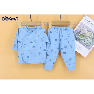 DB239SG Bộ quần áo sơ sinh cài lệch dài tay Dokma (NB-6M)