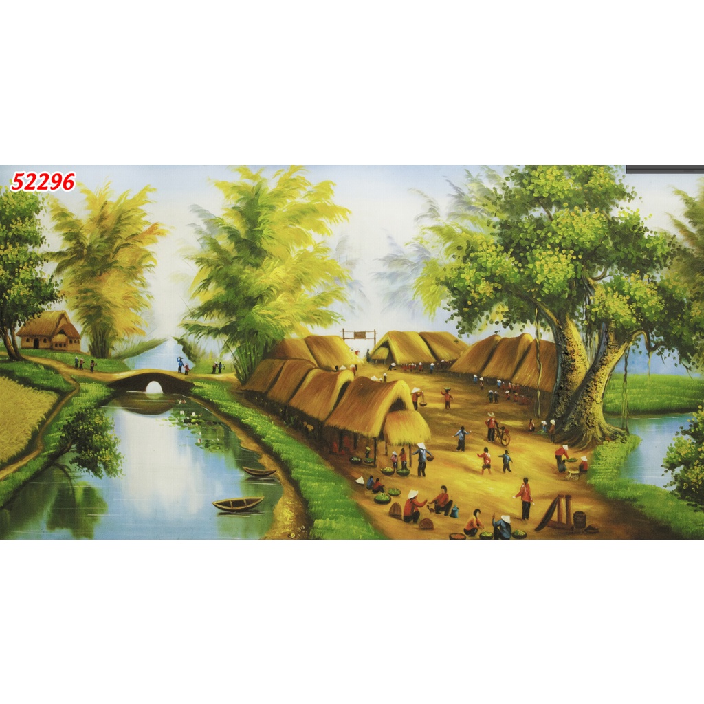 Tranh Làng Quê Thời Xưa Cũ Chuyên Dán Tường