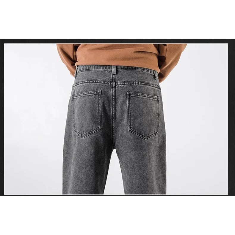 Quần jean ống suông xẻ gấu SD6927 vải denim cao cấp