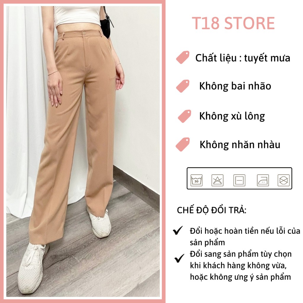 Quần tây nữ công sở lưng cao ống suông rộng đi học bigsize T18 STORE QT01