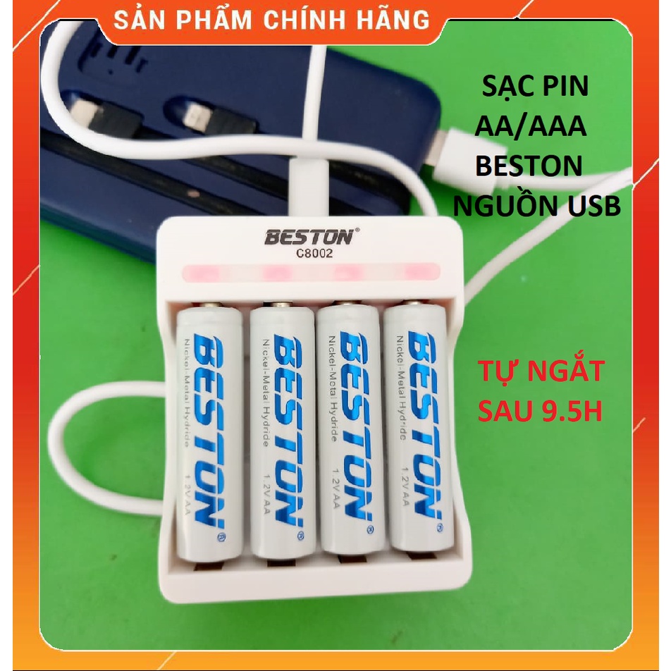 Pin sạc BESTON AA AAA, Sạc pin chính hãng BESTON, BẢO HÀNH 1 NĂM | Mic không dây, máy ảnh, điều khiển ( Pin 1.2V )