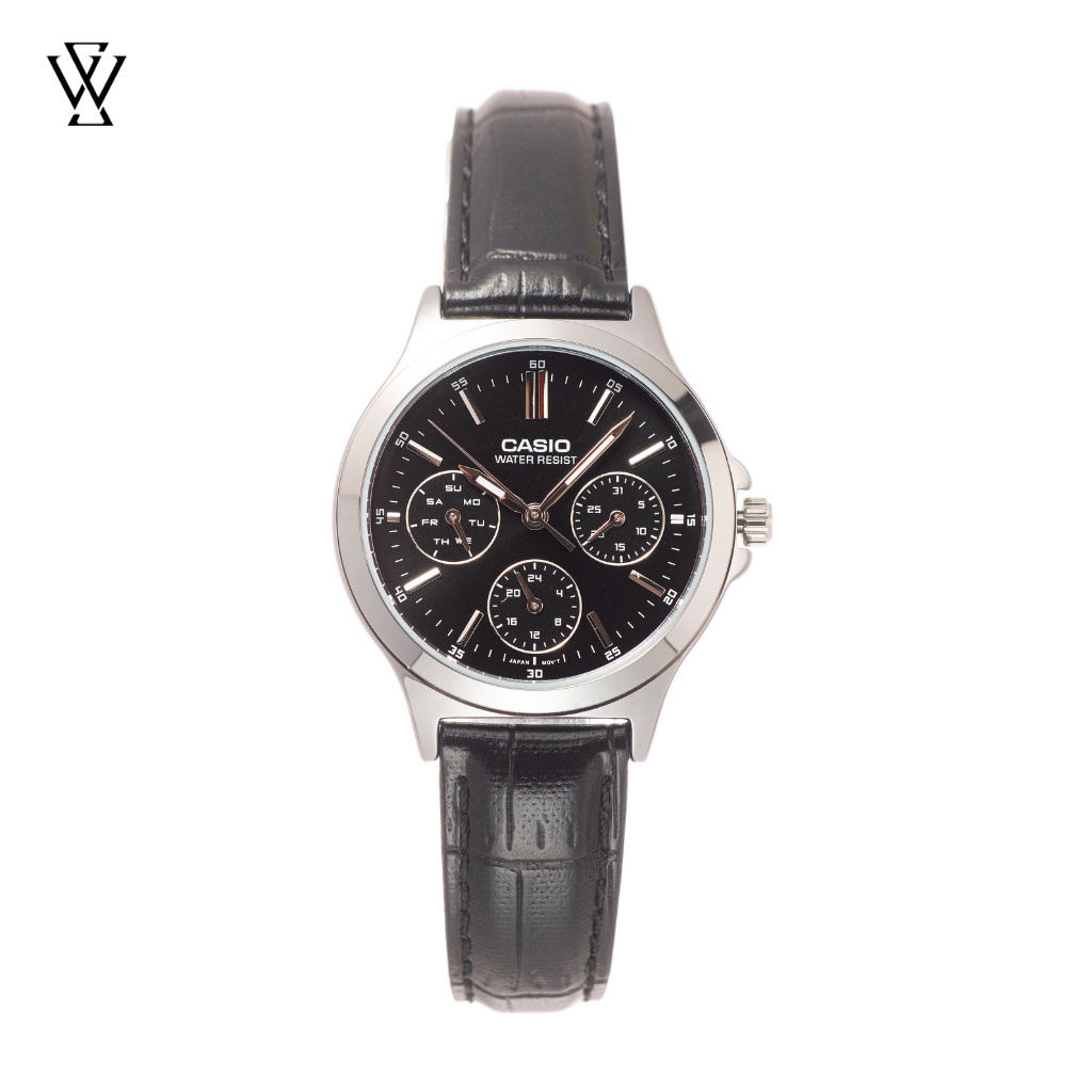 Đồng Hồ Quartz Nữ Casio WATCHSTORE LTP-V300L-1AUDF Thiết Kế Kính Khoáng 33.2mm, Dây Đeo Da Và Vỏ Thép Không Gỉ