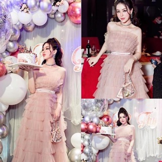 Đầm dự tiệc phối tầng