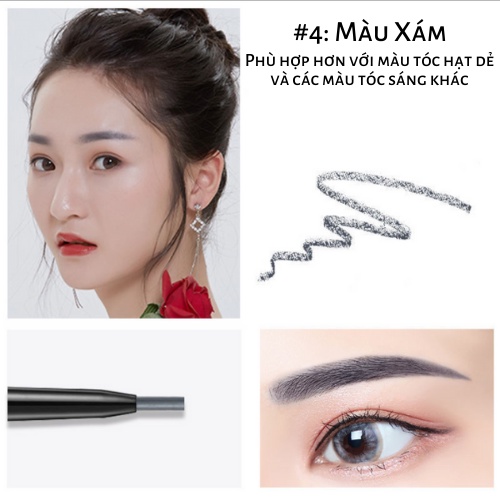 Chì kẻ mày, bút kẻ lông mày 2 đầu chống mồ hôi, nước màu sắc tự nhiên ST2021 | BigBuy360 - bigbuy360.vn