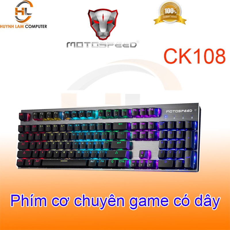 Phím cơ chuyên game MotoSpeed CK108 (xám) Led nhiều chế độ - NWH phân phối