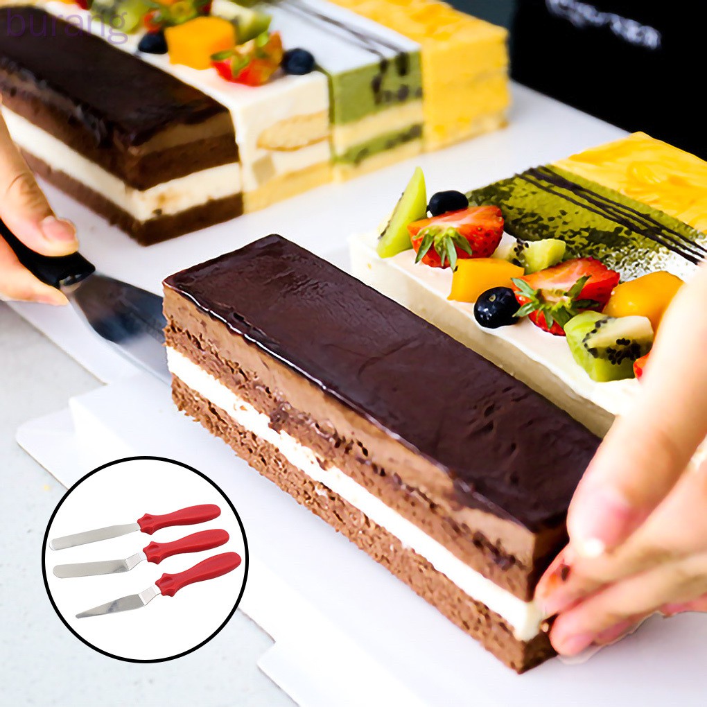 Bộ 3 Dụng Cụ Chà Láng Bánh Kem Bằng Thép Không Gỉ Tiện Dụng