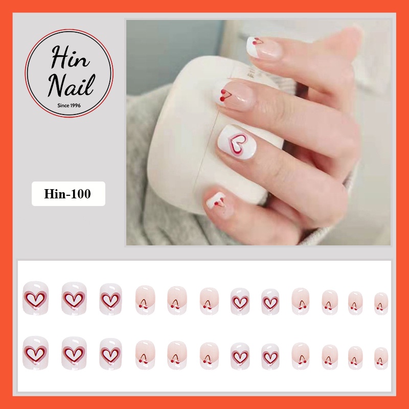 bộ móng tay giả kèm keo Hin Nail dễ thương cho nàng