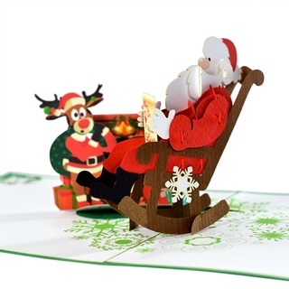 NHIỀU MẪU - Thiệp Noel 3D Ông Già Noel Gửi Lời Chúc Trong Dịp Giáng Sinh, HMG Handmade