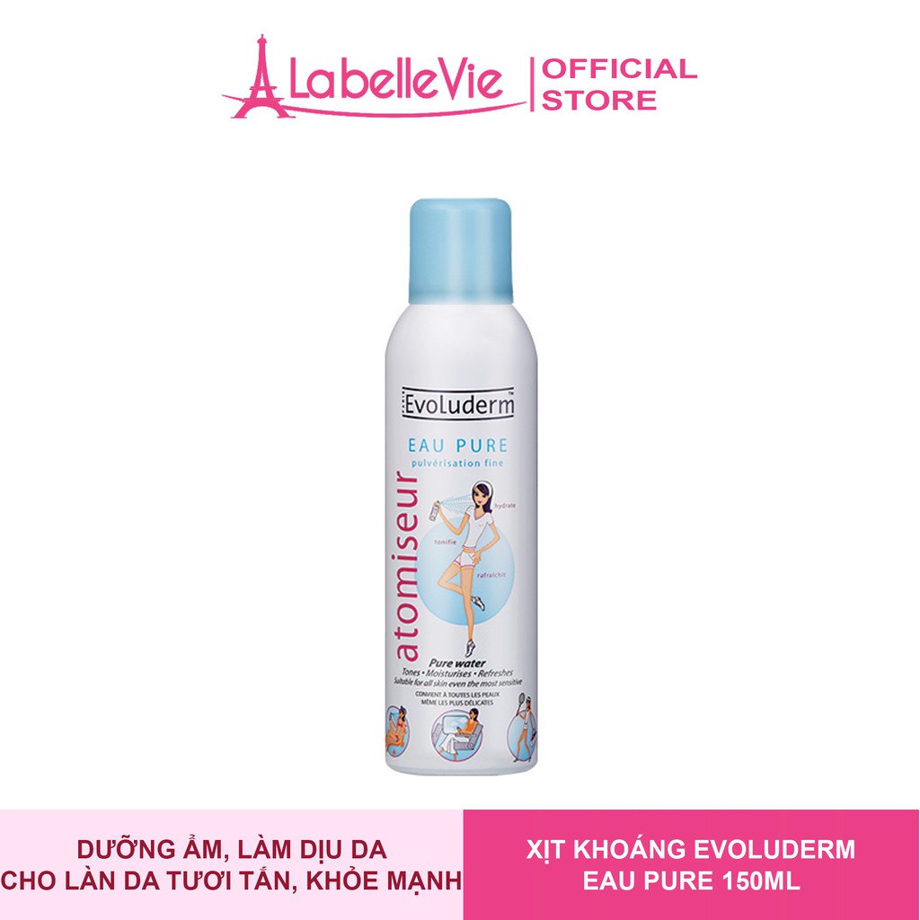 Nước Xịt khoáng Evoluderm giúp dưỡng da cấp ẩm tức thì và làm dịu làn da 150ml (12206)