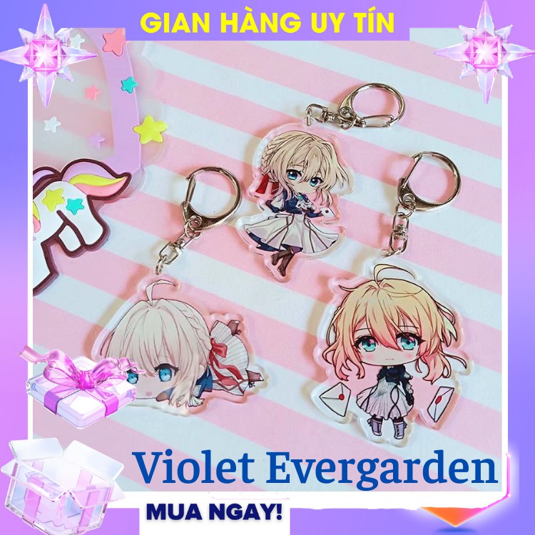 [Mới] 1 Móc khóa Violet Evergarden mica anime cao cấp